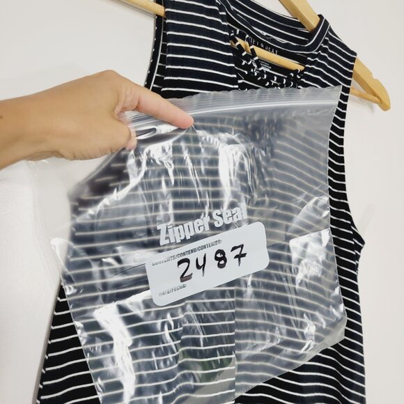 American Eagle Outfitters Cup Out Black & White Striped Tank Top Size Small - Picture 9 of 9